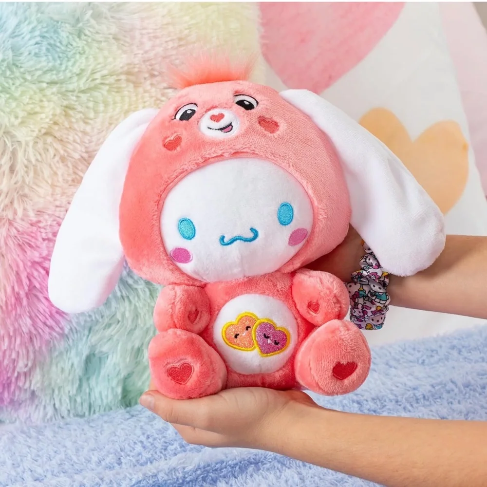 Sanrio Hello Kitty Cinnamoroll Dressed As Care Bear Love-a-Lot Bear Plush